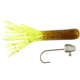 Gitzit The Original Fat Tubes 3 1/2in, Brown/Chartreuse, 4 Pack, 2 Hooks, 94370