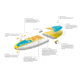 Glide Lotus Inflatable Paddle Board, Blue/Orange/Yellow, 10ft X 35in X 6in, o2-LTUS