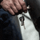 Glow Rhino Fob, Matte Black Steel with Blue Tritium, FOB-001-MB-XB