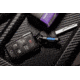 Glow Rhino Fob, Matte Black Steel with Blue Tritium, FOB-001-MB-XB