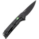 Glow Rhino Reactor EDC 2.9in Knife, Black PVD Titanium Scales with Black PVD S35VN Blade and Green Tritium, Drop Point, KNIFE-101-TiPVD-S35VNPVD-XG