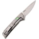 Glow Rhino Reactor EDC 2.9in Knife, Titanium Scales with S35VN Blade and Green Tritium, Drop Point, KNIFE-101-Ti-S35VN-XG