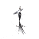 Googan Squad Whirly Bird Spinnerbait, 1/16 oz Feathered Trebles, Black, GBWB-116-BLK