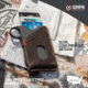 Grip6 Wallet Grey w/Brown Leather Sleeve w/Loop, WLT-GML-LP-BRNL