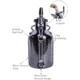 GrowlerWerks uKeg Nitro Cold Brew Coffee Maker, Black Chrom, 50 oz, GWA1058-BC-NB-N2