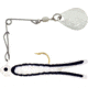 H&amp;H Lure Company Cajun Super Spin, White/Black Stripe,Nickel Blade, 1/8oz, CSS-18N