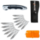 Havalon Piranta-Original Folding Knife, 2.75in, Stainless Skinner Blade, Box, Silver/Black, XTI-60AKNP
