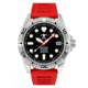 Hawaiian Lifeguard Association Dive Watches, Black Dial, Red Strap, Steel, One Size, HLA 5410