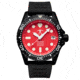 Hawaiian Lifeguard Association Dive Watches, Red Dial, Black Strap, Black, One Size, HLA 5418