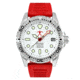 Hawaiian Lifeguard Association Dive Watches, White Dial, Red Strap, Steel, One Size, HLA 5411
