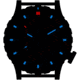 Hazard 4 Heavy Water Diver, 50mm Titanium Watch Bracelet with Tritium, Black Dial, Charcoal Texts, Blue/Red Tritium, HWD-TIPV-B-KC-BBRB