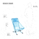 Helinox Portable Beach Chair, Blue Mesh, 10678R2