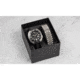 Heritor Automatic Matador Box Set with Interchangable Bands and Date Display, Black/Silver, One Size, HERHR9301