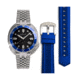 Heritor Automatic Matador Box Set with Interchangable Bands and Date Display, Blue/Silver, One Size, HERHR9304
