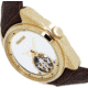 Heritor Automatic Roman Semi-Skeleton Leather-Band Watch, Gold/Brown, One Size, HERHS2203