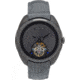 Heritor Automatic Roman Semi-Skeleton Leather-Band Watch, Gunmetal/Gray, One Size, HERHS2206