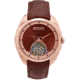 Heritor Automatic Roman Semi-Skeleton Leather-Band Watch, Rose Gold/Light Brown, One Size, HERHS2204