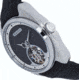 Heritor Automatic Roman Semi-Skeleton Leather-Band Watch, Silver/Black, One Size, HERHS2201