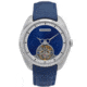 Heritor Automatic Roman Semi-Skeleton Leather-Band Watch, Silver/Navy, One Size, HERHS2202