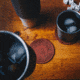 High Camp Flasks Leather Topo Coasters, 2 Pack, 3.5in Diameter, 4700324724783