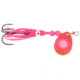 Hildebrandt Salmon Spinner w/squid, SZ 4, Met Cerise Flo Red Dot, Red Yamashite squid, 1340-CWR