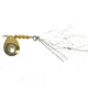 Hildebrandt Snagless Sally Spinner, 4 1/8in, 3/8 oz, 3/0 Hook White Skirt with Gold Blade, 4SSG-W