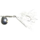 Hildebrandt Snagless Sally Spinner, 4 1/8in, 3/8 oz, 3/0 Hook White Skirt with Nickel Blade, 4SSN-W