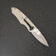 Hoffner Knives 2.8in Snap Folding Knife, 6.8in, Smooth Edge, Khaki Handle, Silver Finish, FK-S2SBS-FK