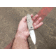 Hoffner Knives 2.8in Snap Folding Knife, 6.8in, Smooth Edge, Khaki Handle, Silver Finish, FK-S2SBS-FK