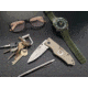 Hoffner Knives 2.8in Snap Folding Knife, 6.8in, Smooth Edge, Khaki Handle, Silver Finish, FK-S2SBS-FK