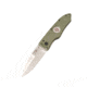 Hoffner Knives 2.8in Snap Folding Knife, 6.8in, Smooth Edge, Olive Handle, Silver Finish, FK-S2SBS-FO