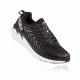 Hoka Mens Clifton 4 Road Running Shoe, Black/White, 7 US, 1016723-BWHT-7