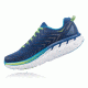 Hoka Mens Clifton 4 Road Running Shoe, True Blue/Jasmine Green, 7 US, 1016723-TBJGR-7