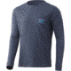 HUK Performance Fishing Bars L/S Pocket Tee - Men's, Sargasso Sea Heather, XL, H1000350-416-XL