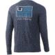 HUK Performance Fishing Bars L/S Pocket Tee - Men's, Sargasso Sea Heather, XL, H1000350-416-XL