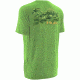 HUK Mens Kscott Walleye Attack T-Shirt, Heather Neon Green H1000076HNGS