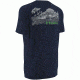HUK Mens Kscott Walleye Attack T-Shirt, Heather Navy H1000076HNVXL