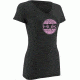 HUK Oval Ladies Vneck T, Dark Grey Heather, Extra Small H1000048DGHXS