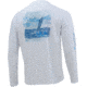 HUK Performance Fishing Art of Blue Marlin Long Sleeve Graphic T-Shirt - Mens, White, 2XL, H1200217-100-XXL
