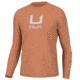 HUK Performance Fishing Icon LS Crew Shirt - Mens, Sunburn, XL, H1200573-216-XL