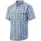 HUK Performance Fishing Tide Point Plaid Short Sleeve Button Up - Mens, Silver Blue, Extra Large, H1500068-040-XL
