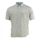 HUK Performance Fishing Tide Point Woven Plaid SS Tops, Short Sleeve - Men's, Beach Peach, 2XL, H1500043-850-XXL