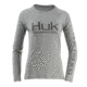 HUK Performance Fishing W Pursuit Vented LS Tops, Long Sleeve - Womens, Grey, Large, H6120022-020-L