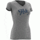 HUK Womens Script Vneck Tee, True Grey Heather H1000047TGHXL