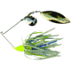 Humdinger Spinnerbait, Gold Colorado Blade/Nickel Willow Blade, 4/0 Hook, Chartreuse/Blue/White Skirt, 3/8oz, 21-E