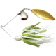 Humdinger Spinnerbait, Gold Colorado Blade/Nickel Willow Blade, 4/0 Hook, Chartreuse/White Skirt, 3/8oz, 21-A