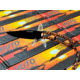 Huto Lifestyle EXO-Skeleton High Mountain M390 Steel 3.25in Fixed Blade Knife, Black Parkarized, Orange/Black, EXOSKTNHGHMTN390PO/B
