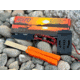 Huto Lifestyle EXO-Skeleton High Mountain M390 Steel 3.25in Fixed Blade Knife, Black Parkarized, Red/black, EXOSKTNHGHMTN390PR/B