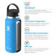 Hydro Flask 32 oz Wide Mouth 2.0 Flex Cap, Rain, W32BTS417