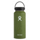 Hydro Flask 32 oz Wide Mouth Flask with Flex Straw Lid, Olive, 32 oz, W32FS306